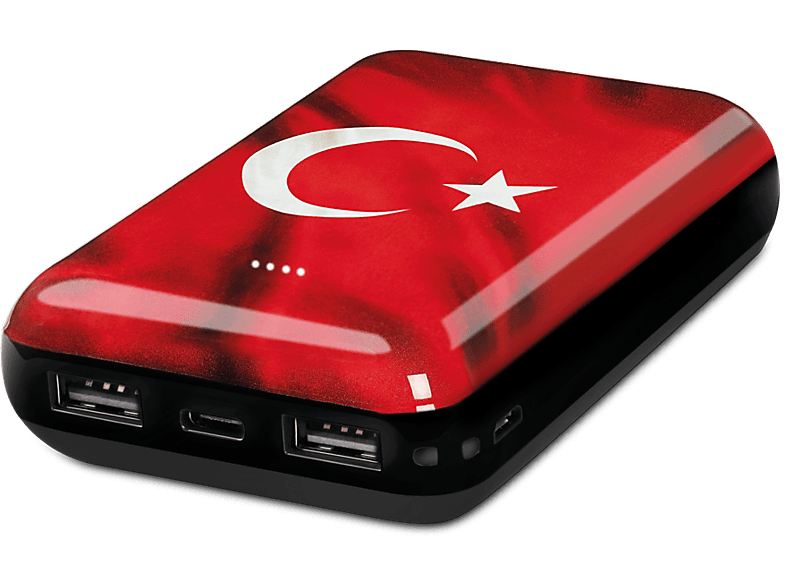 TTEC 2BB201TB ArtPower Türk Bayrağı 10.000 mAh Taşınabilir Şarj Aleti Siyah_0