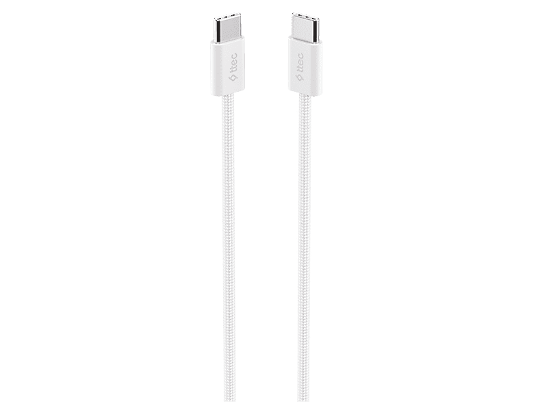 TTEC 2DK54B  USB-C - USB-C 100cm 60W PD Örgü Hızlı Şarj/Data Kablosu Beyaz