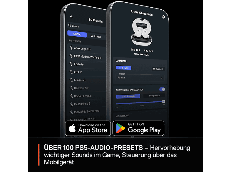 Thumbnail - STEELSERIES Arctis Gamebuds, In-ear Kopfhörer Bluetooth Weiß