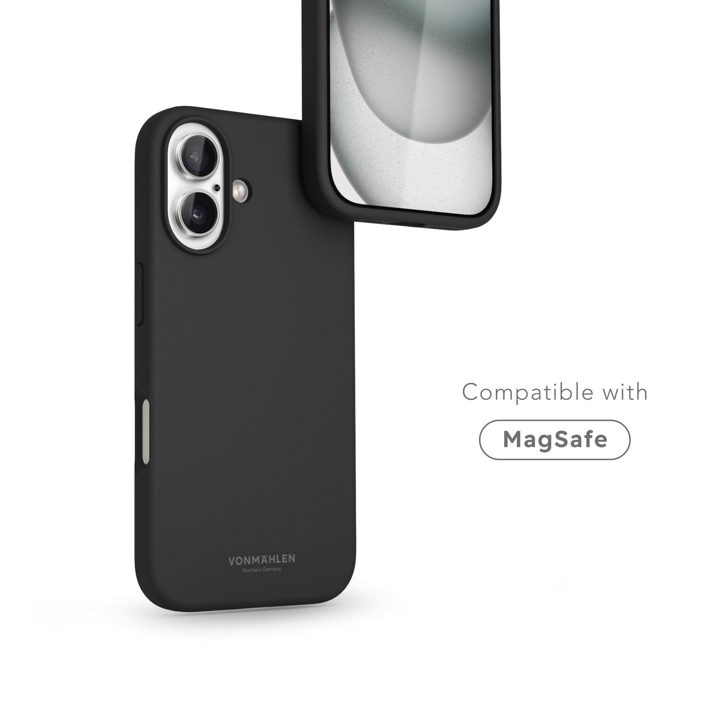 Schwarze Handyhülle mit Telefon, kompatibel mit MagSafe.