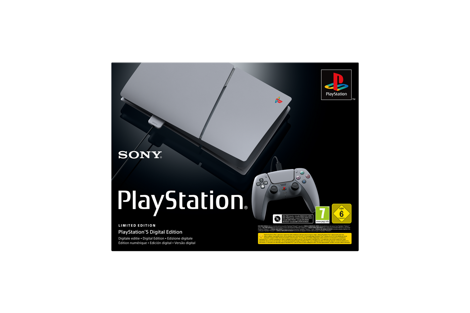 Consola - Sony PS5 Slim Digital: Edición Limitada 30 Aniversario, 1 TB SSD, 4K, Chasis D, Blanco