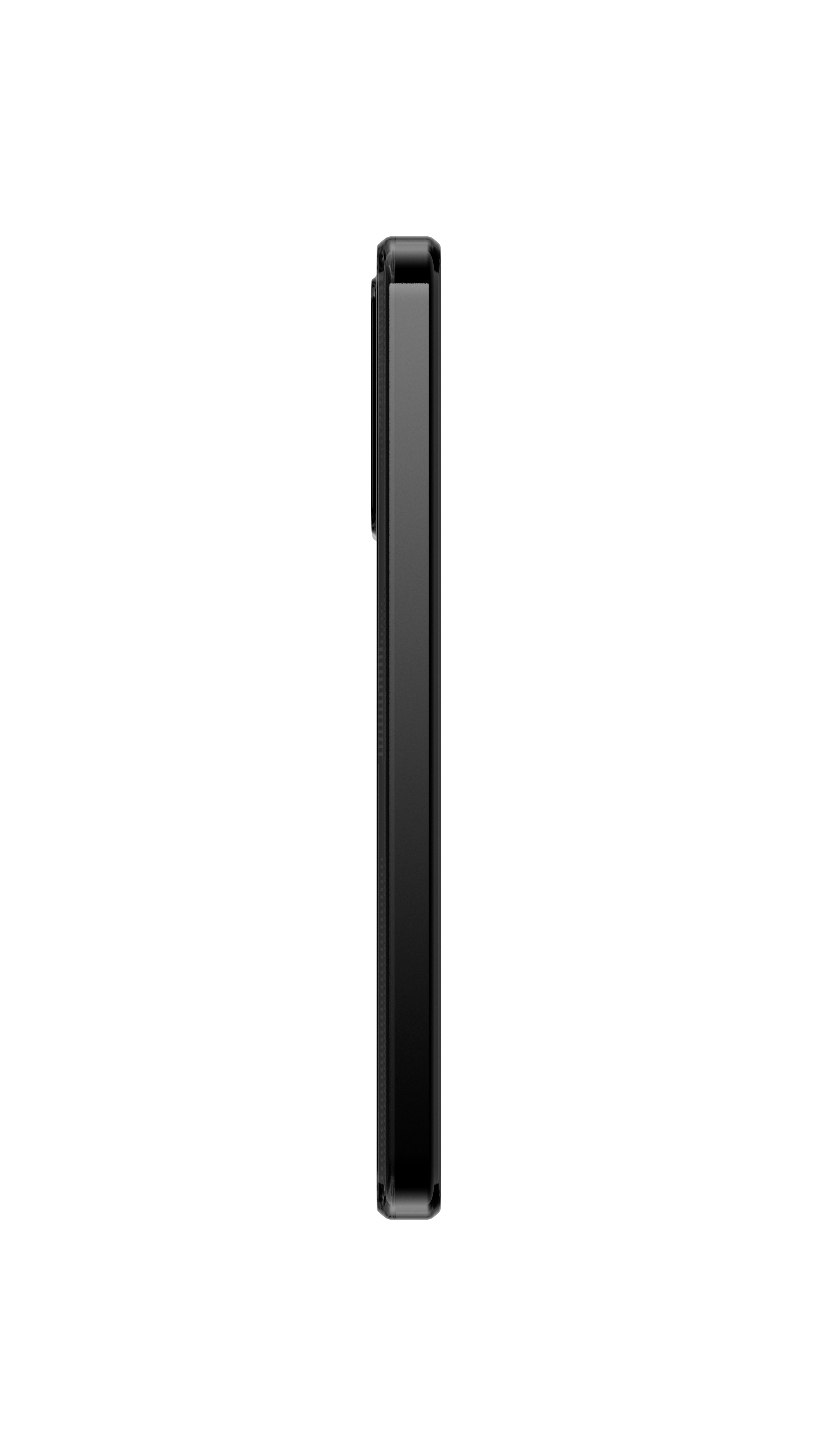 Nahaufnahme eines schwarzen Telefons.