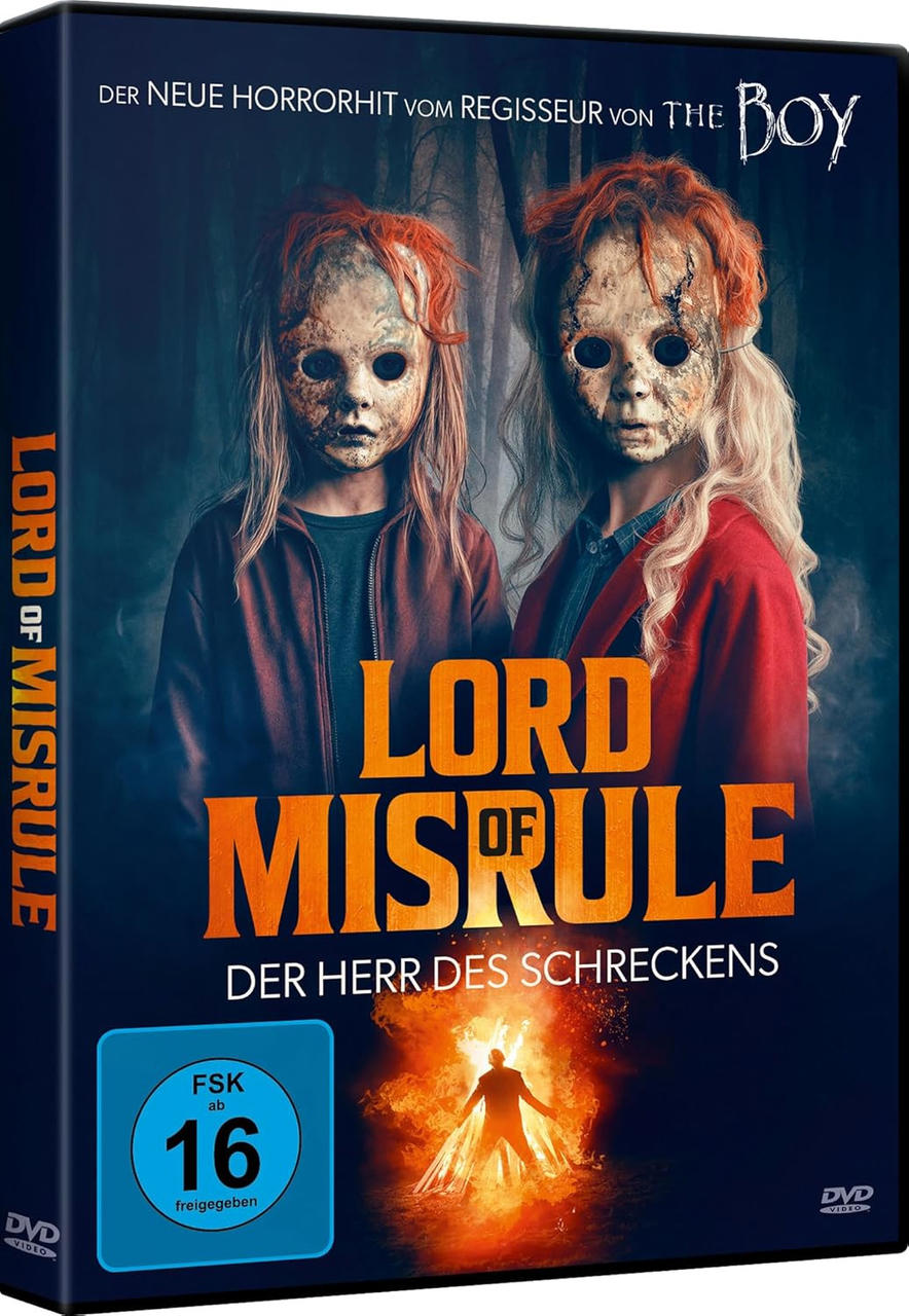 DVD-Cover: Zwei maskierte Kinder, mit Text 'Lord of Misrule'.