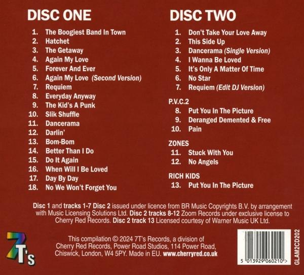 CD-Album mit Titellisten in roter und weißer Schrift auf braunem Hintergrund.