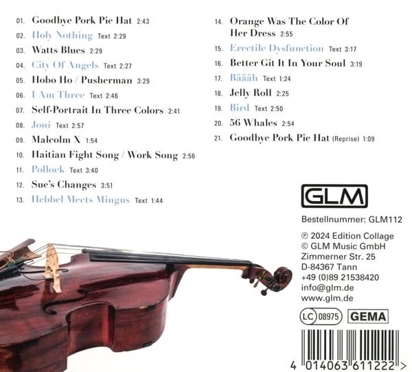 Albumcover mit Kontrabass und Trackliste. Der Hintergrund ist rotbraun.