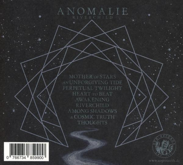 Albumcover: geometrisches Design mit Songtiteln auf dunklem Hintergrund.