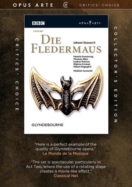Opern-CD-Cover mit goldener Maske und englischem Titel.