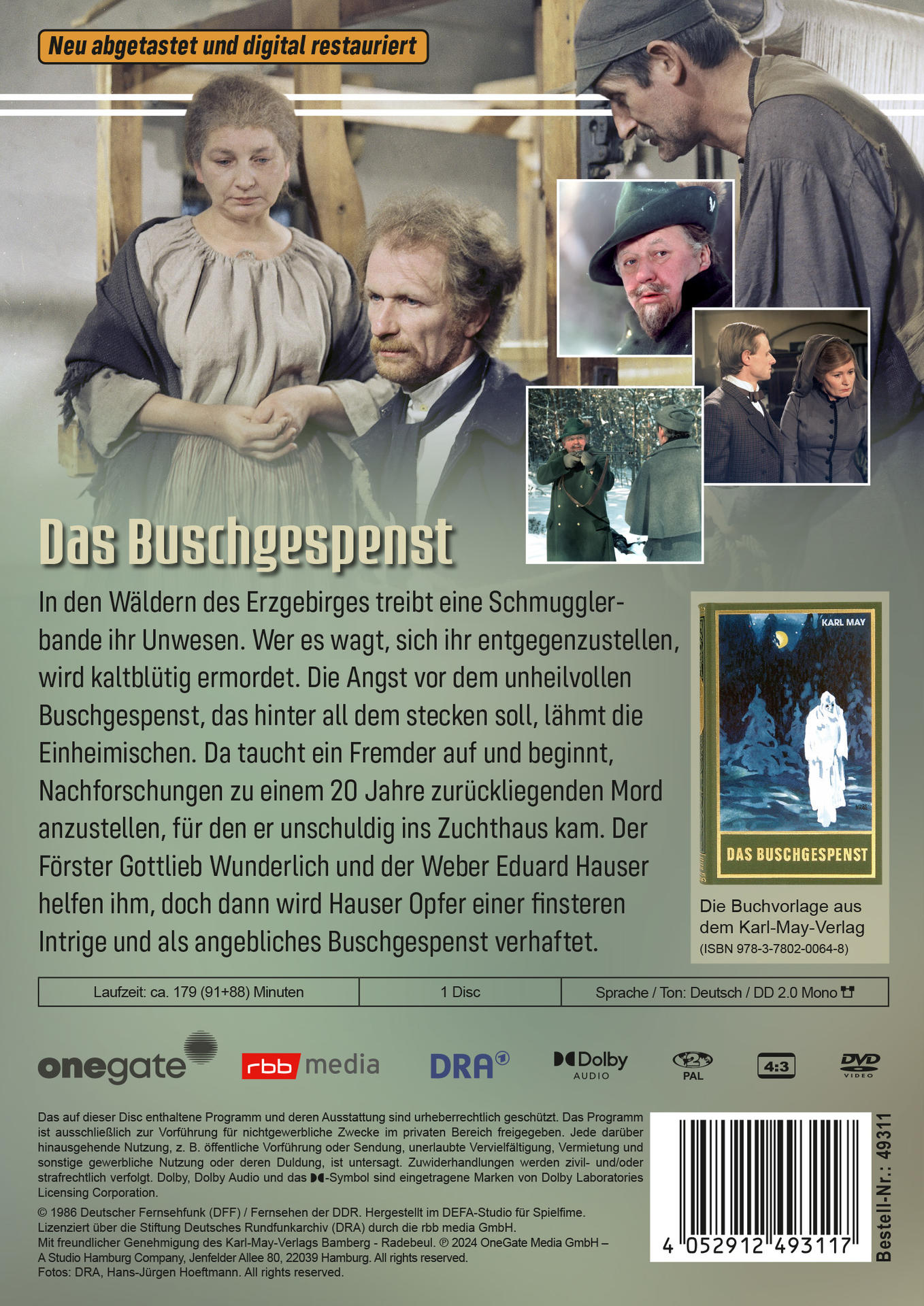 Die Rückseite einer DVD-Hülle mit einem Filmplakat.