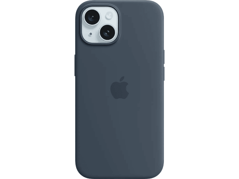 Apple Silicone Case met MagSafe voor iPhone 15 Storm Blue