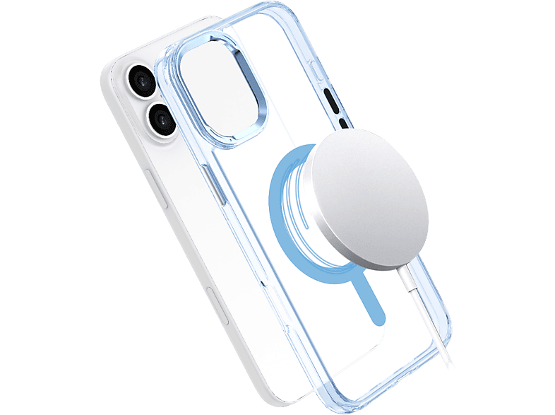 ISY ISC-1119 MagISY, Backcover, Apple, iPhone 16, Transparent, Blau