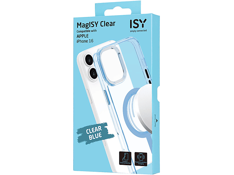 Thumbnail - ISY ISC-1119 MagISY, Backcover, Apple, iPhone 16, Transparent, Blau