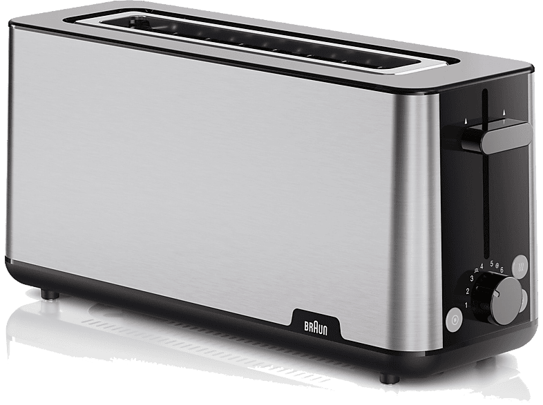 REACONDICIONADO Seminuevo Muy bueno Tostadora - Braun HT1610BK, 1030 W, 1 ranura, 2 rebanadas, 8 niveles tostado, Negro