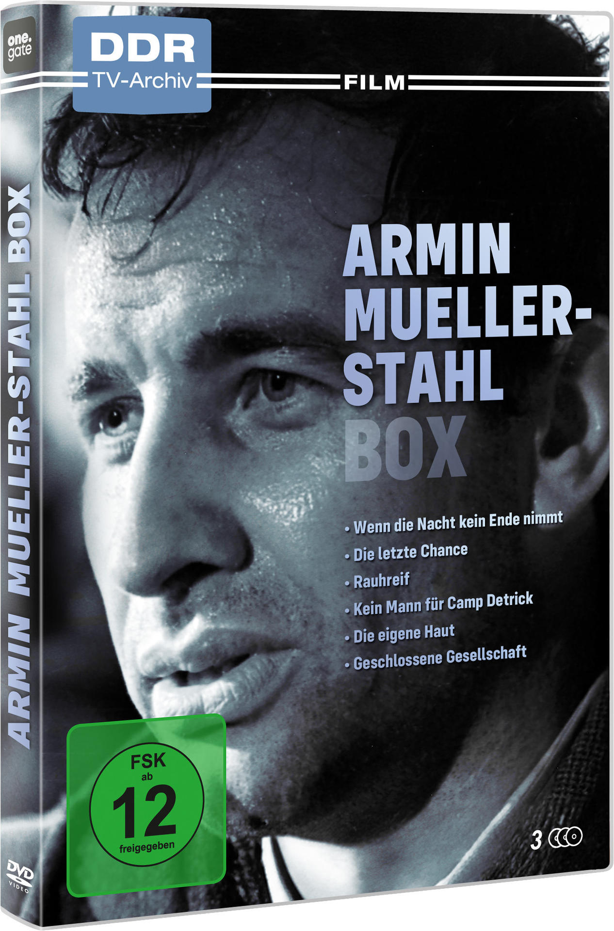 DVD-Hülle mit Schwarz-Weiß-Porträt eines Mannes. Text: Armin Mueller-Stahl BOX.