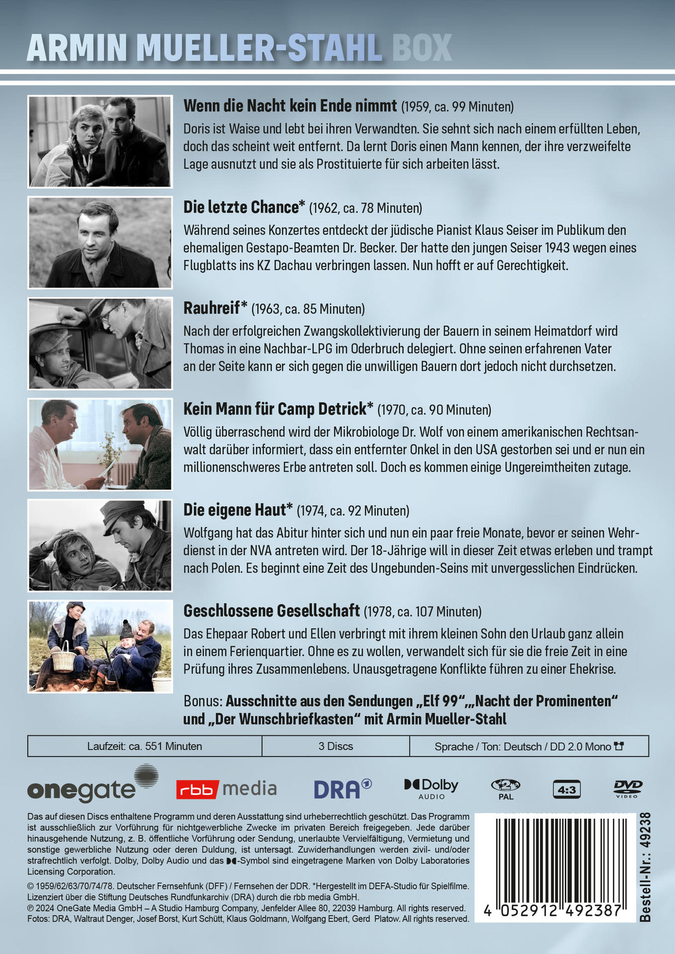 DVD-Hülle mit mehreren Schwarz-Weiß-Bildern von Menschen und Text auf Deutsch.