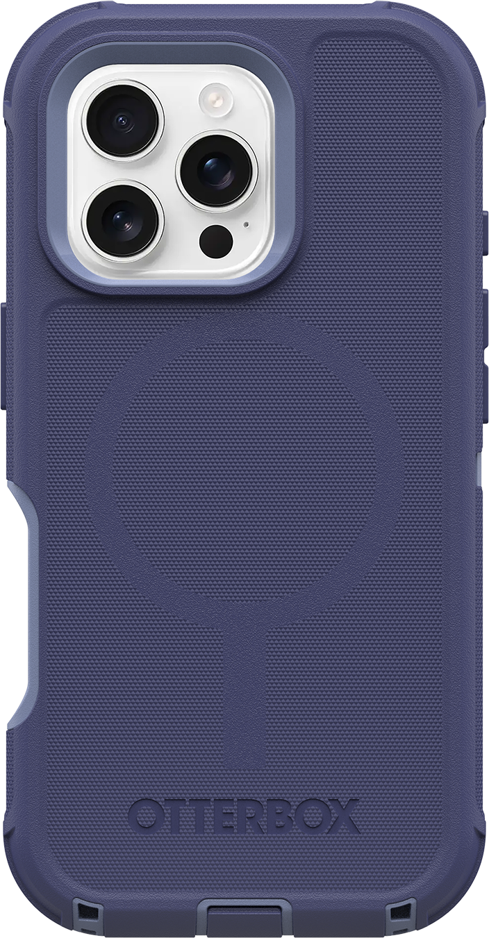 Kék tengerkék telefontok kamerakivágással, körrel és Otterbox logóval, texturált háttér előtt.