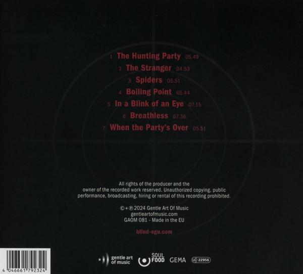 CD-Cover mit Titelliste und einem Zielscheiben-Design im Hintergrund.