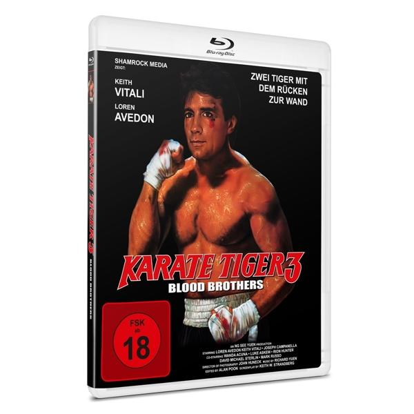 Blu-ray Disc des Films Karate Tiger 3, mit einem Mann auf dem Cover.