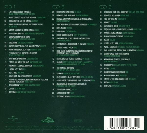 Musikalbumcover mit Titellisten und Künstlernamen. Es werden mehrere CDs gezeigt.