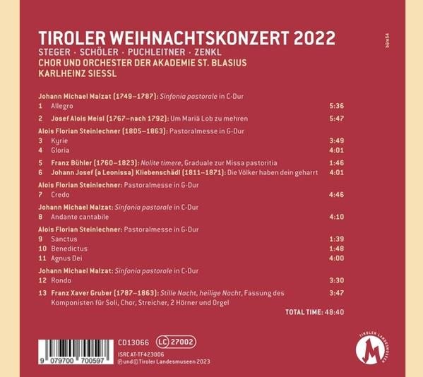Albumcover mit Text über ein Konzert, einer Titelliste und einem Logo.
