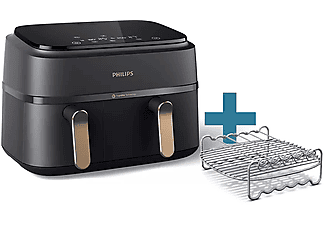 PHILIPS dupla kosaras Airfryer NA352/04 forrólevegős sütő grillrács és nyárs kiegészítőkkel