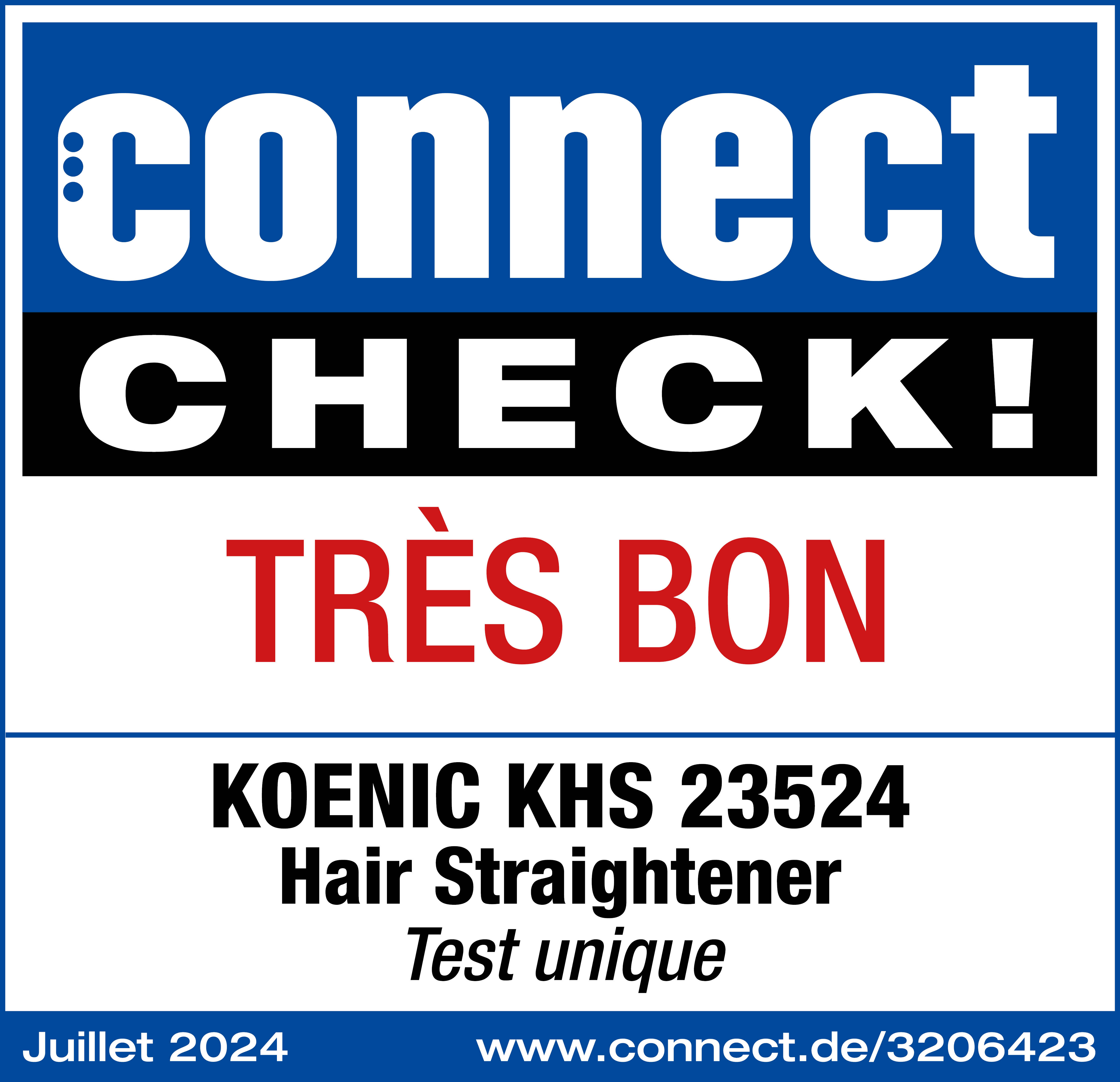 Connect Check ! Résultat du test avec un lisseur.