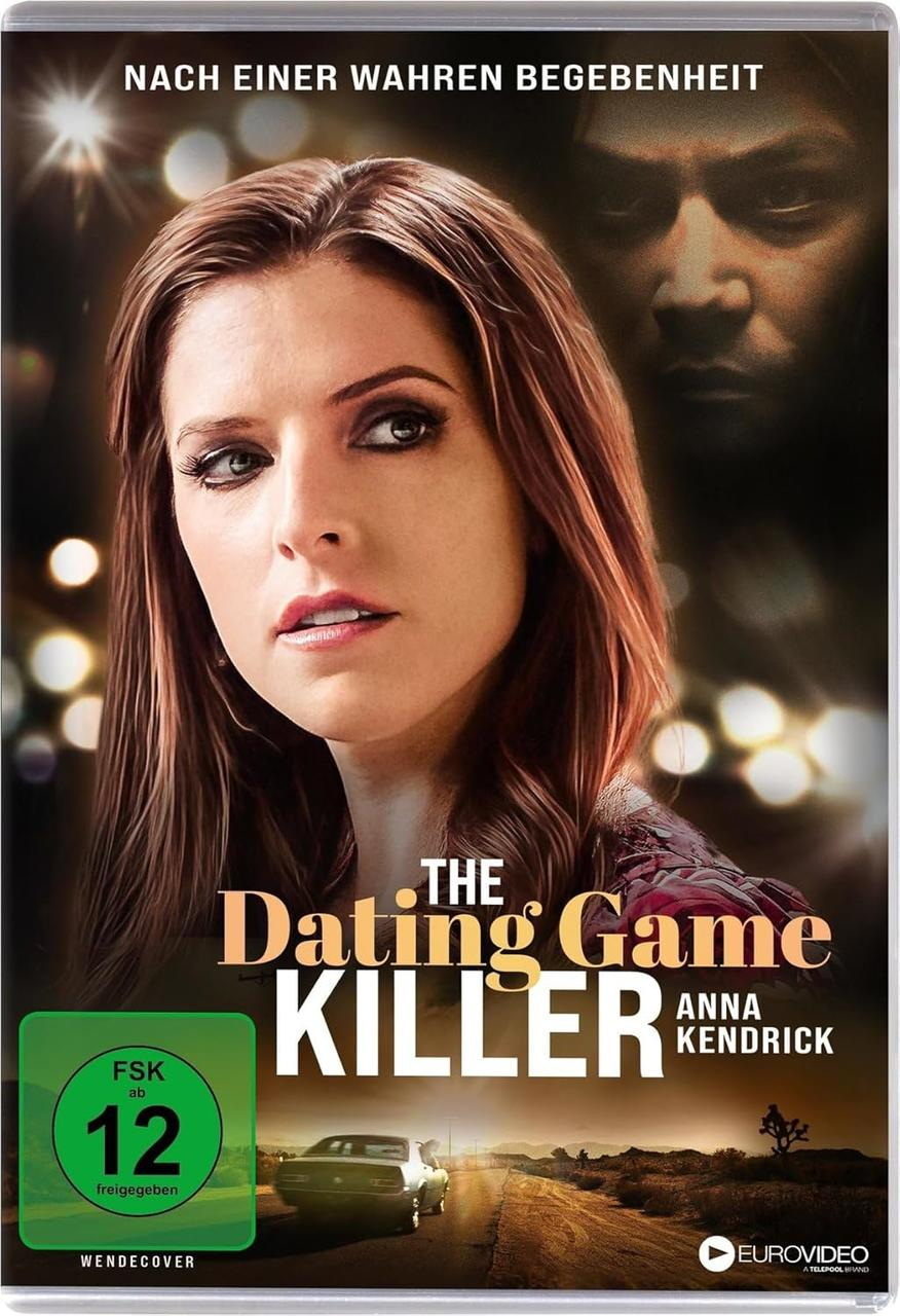 Filmcover: Anna Kendrick, Titel "The Dating Game Killer", mit einem Auto auf einer Wüstenstraße.