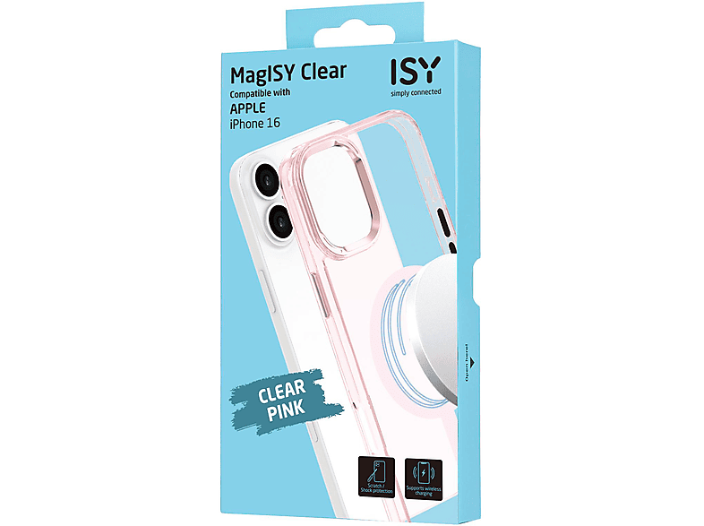 Thumbnail - ISY ISC 1122 MagISY, Backcover, Apple, iPhone 16, Clear Pink