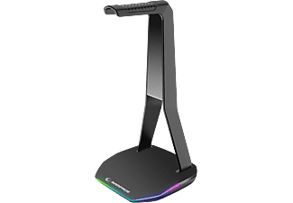 RAMPAGE Tower T14 RGB Işıklı 2 Usb Port Kulaklık İçin Stand Siyah_0