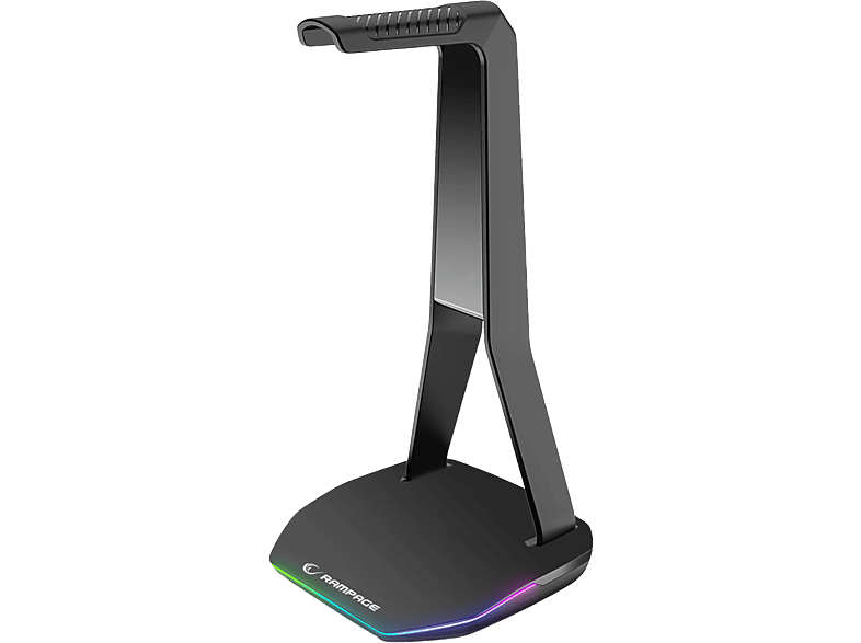 RAMPAGE Tower T14 RGB Işıklı 2 Usb Port Kulaklık İçin Stand Siyah_0