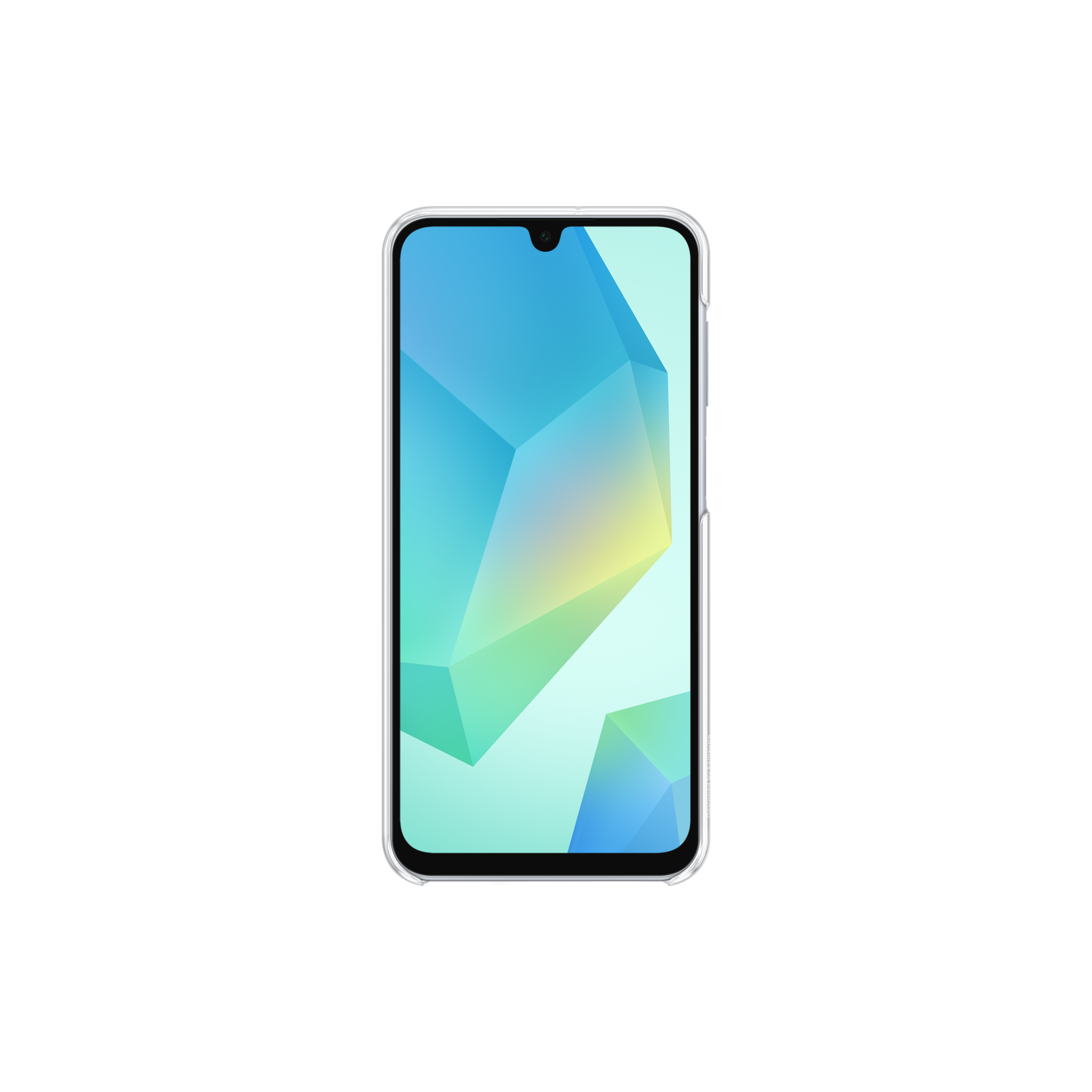 Een smartphone met een kleurrijk abstract ontwerp op het scherm.
