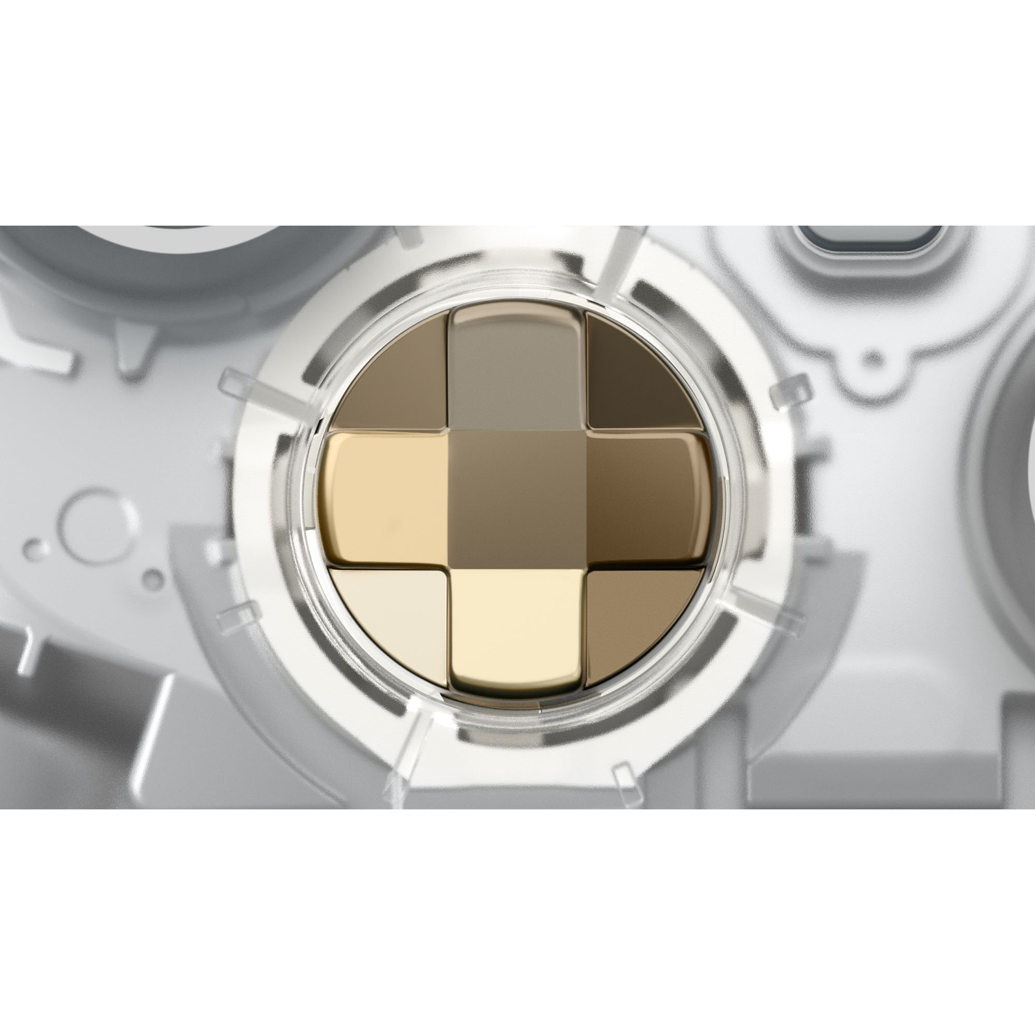 Close-up van een make-up compact met meerdere tinten.