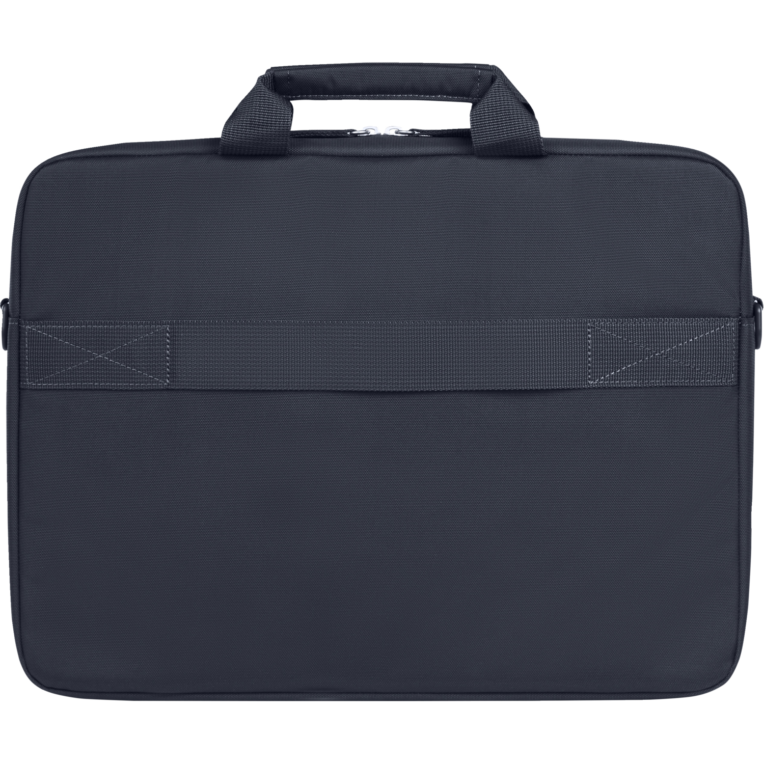 Dark navy laptop bag with a handle and strap.