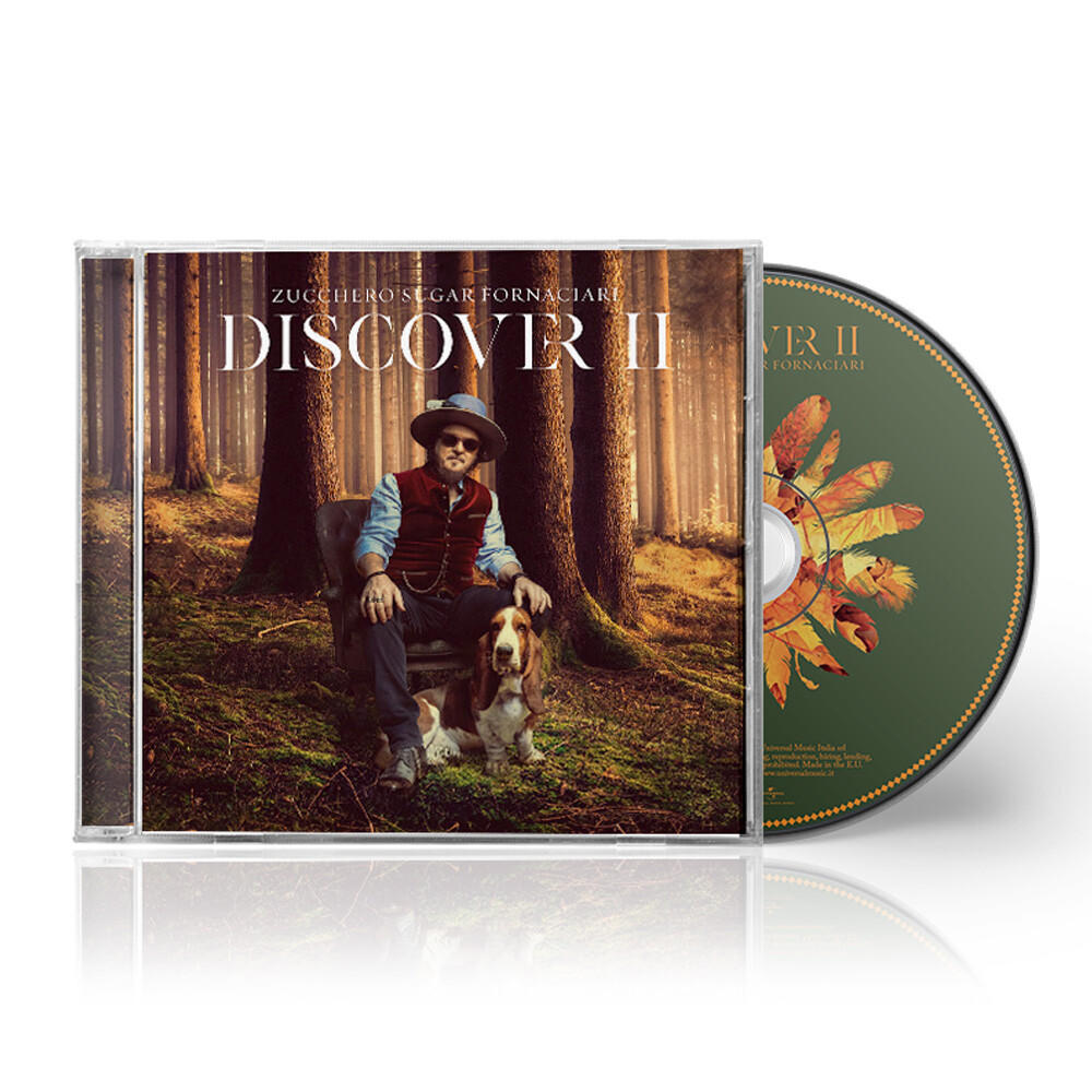 CD-Cover mit Mann und Hund in einer Waldszene. Die CD ist rechts. Weißer Hintergrund.