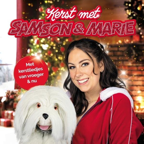 Pochette d'album de Noël, une femme avec un chien et des décorations de Noël.