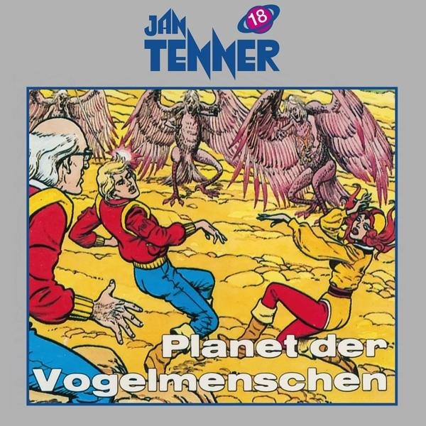 Comic-Cover mit Menschen, die gegen vogelartige Kreaturen auf gelbem Grund kämpfen.