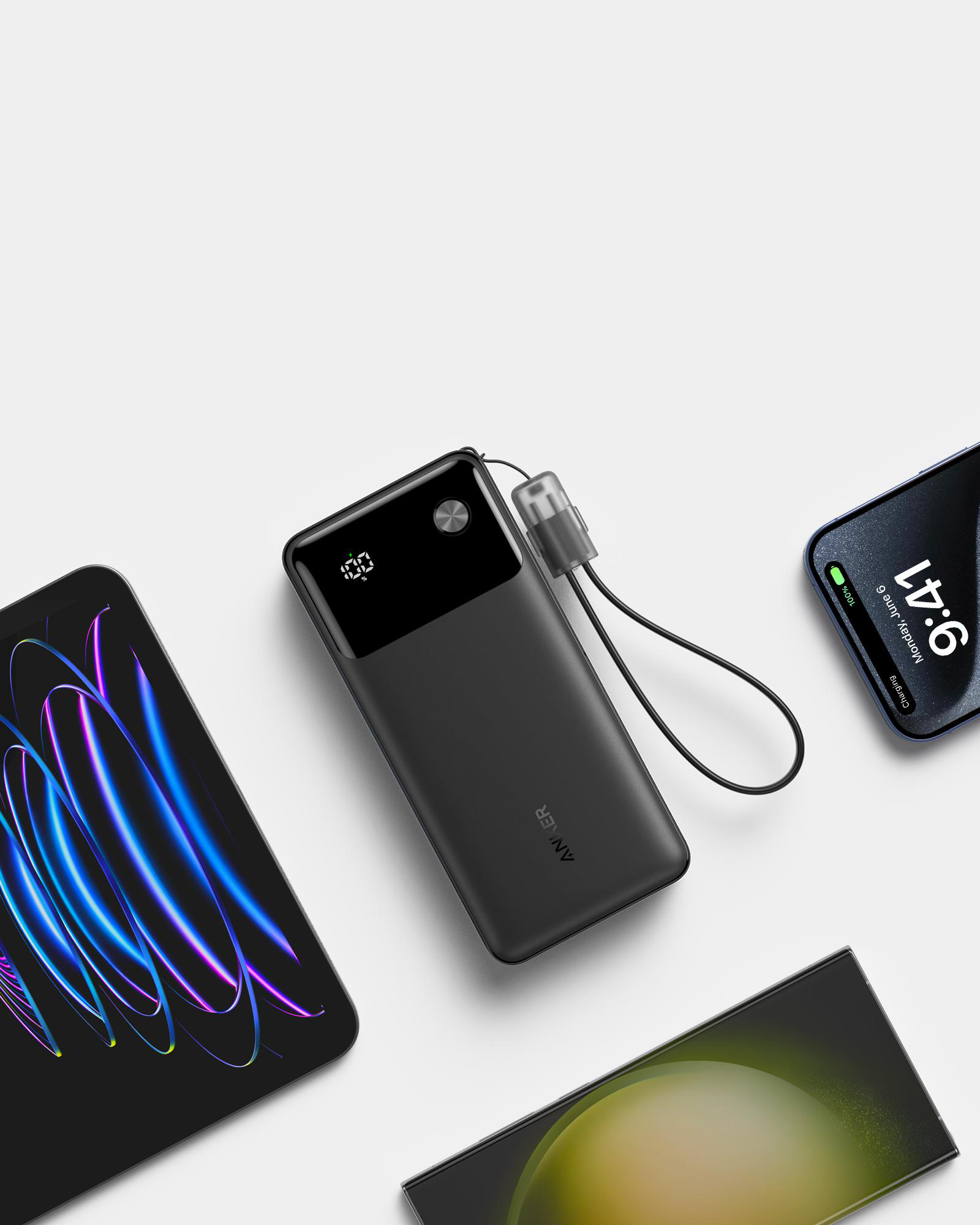 Nahaufnahme eines blauen Smartphones mit elegantem Design, zeigt eine Ecke.