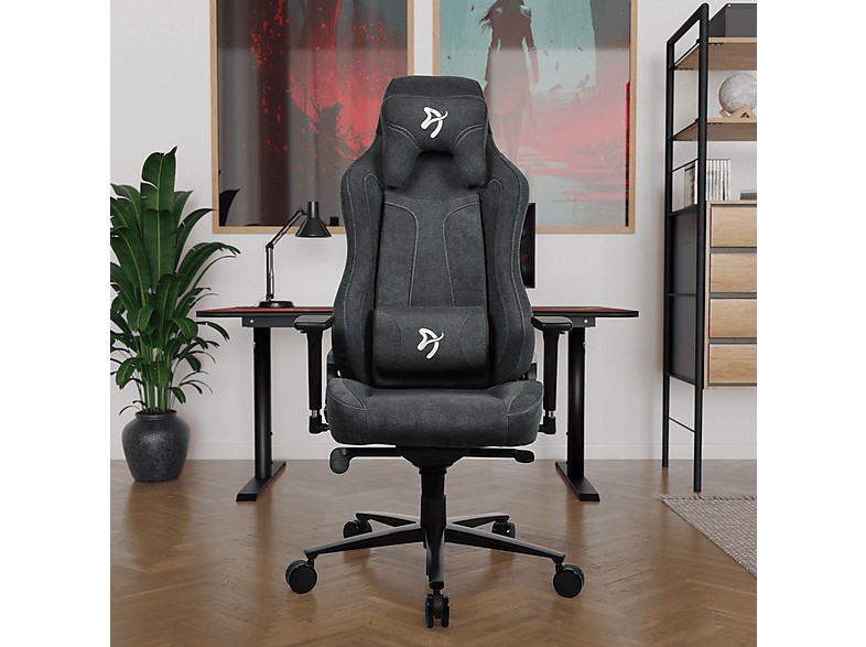 Arozzi Vernazza Soft Fabric, 3D-Armlehnen, Bis 145kg, Dunkelgrau Gaming Sessel, Dunkelgrau — Foto 5 von 5