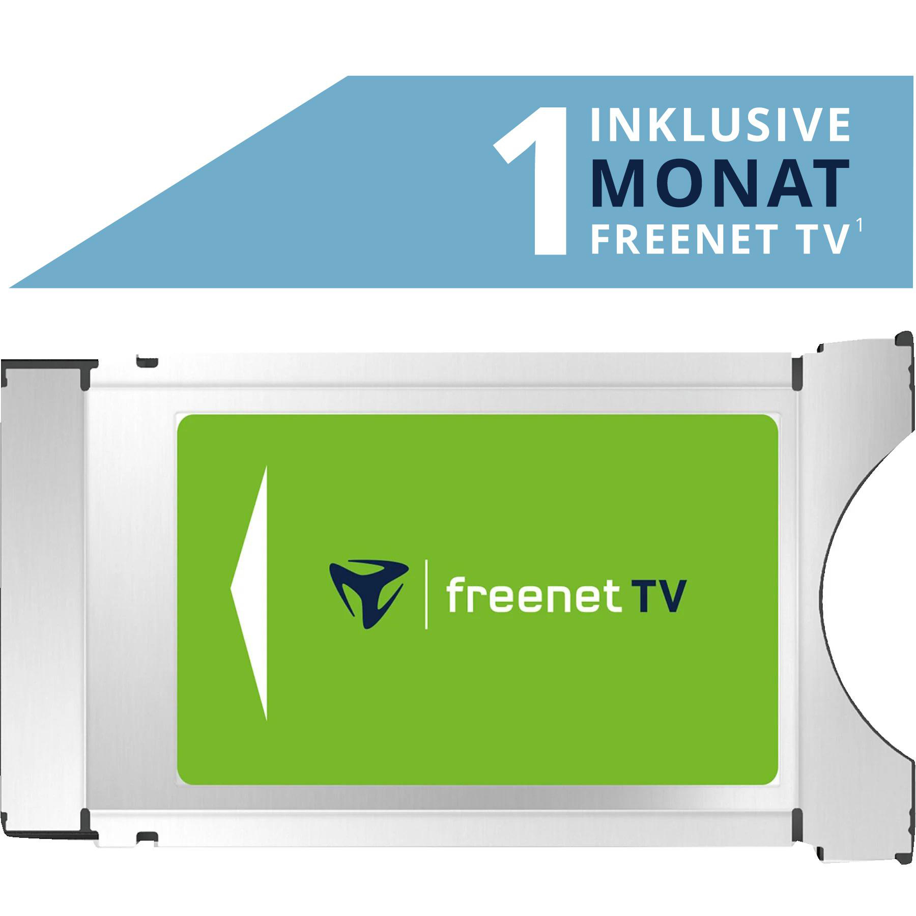 Karte mit dem Text '1 Monat Freenet TV' und einem 'freenet TV'-Logo.