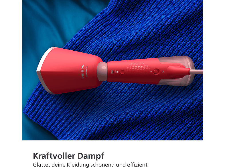 Philips STH5020/40 5000 Series Steamer Dampfglätter (1400 Watt, 0,12 l Wassertank, Korallenrot) — Foto 5 von 5