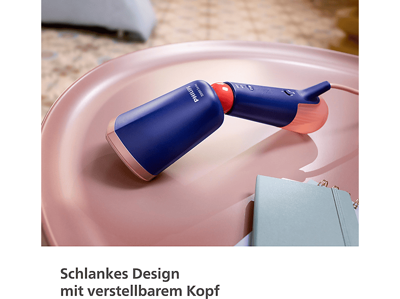 PHILIPS STH5030/20 Styler, Dampfstoß 24g/Min, 120 ml und 200 Wassertank, Metallplatte, inkl. 2-in-1 Handschuh & Tasche, Stylemat Dampfbürste 1400 Watt