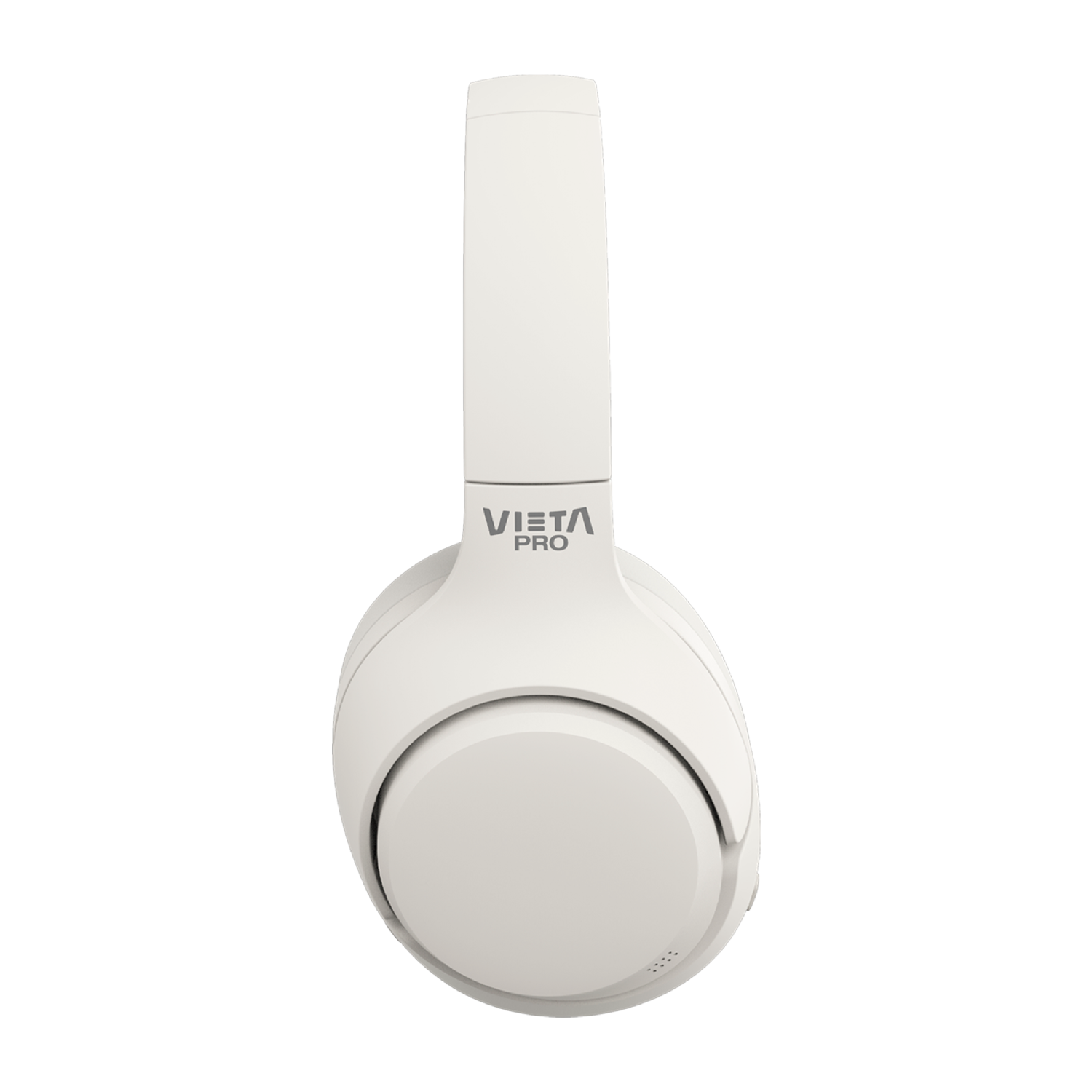 Auriculares VISTA PRO blancos sobre un fondo blanco. Son visibles la diadema y los auriculares.