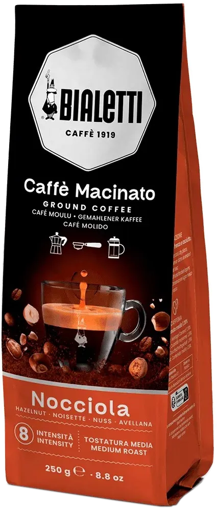 BIALETTI Caffe Macinato Mogyoró ízű általános őrölt kávé 250 g
