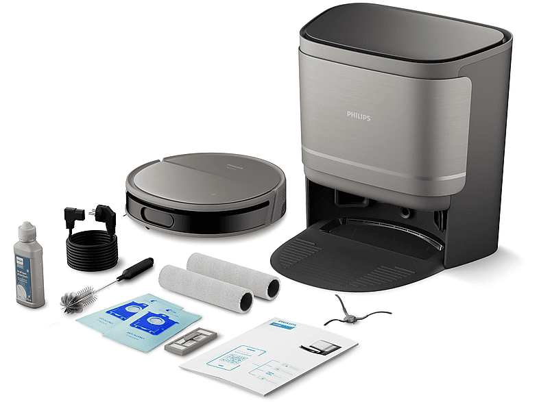 PHILIPS XU9100/10 HomeRun 9000 Series Aqua mit Wischfunktion und App, Hindernissenerkennung, Saugroboter