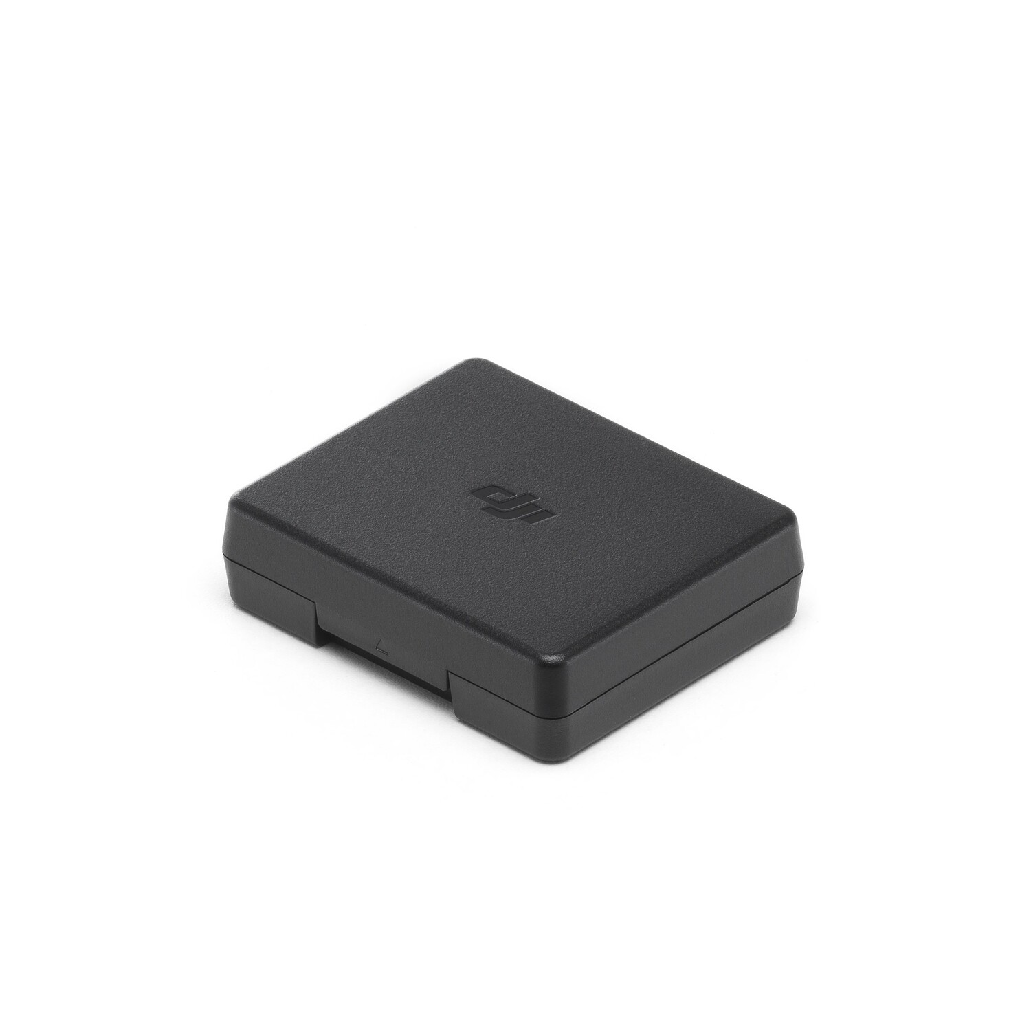 Black drone battery charging case on a white background.