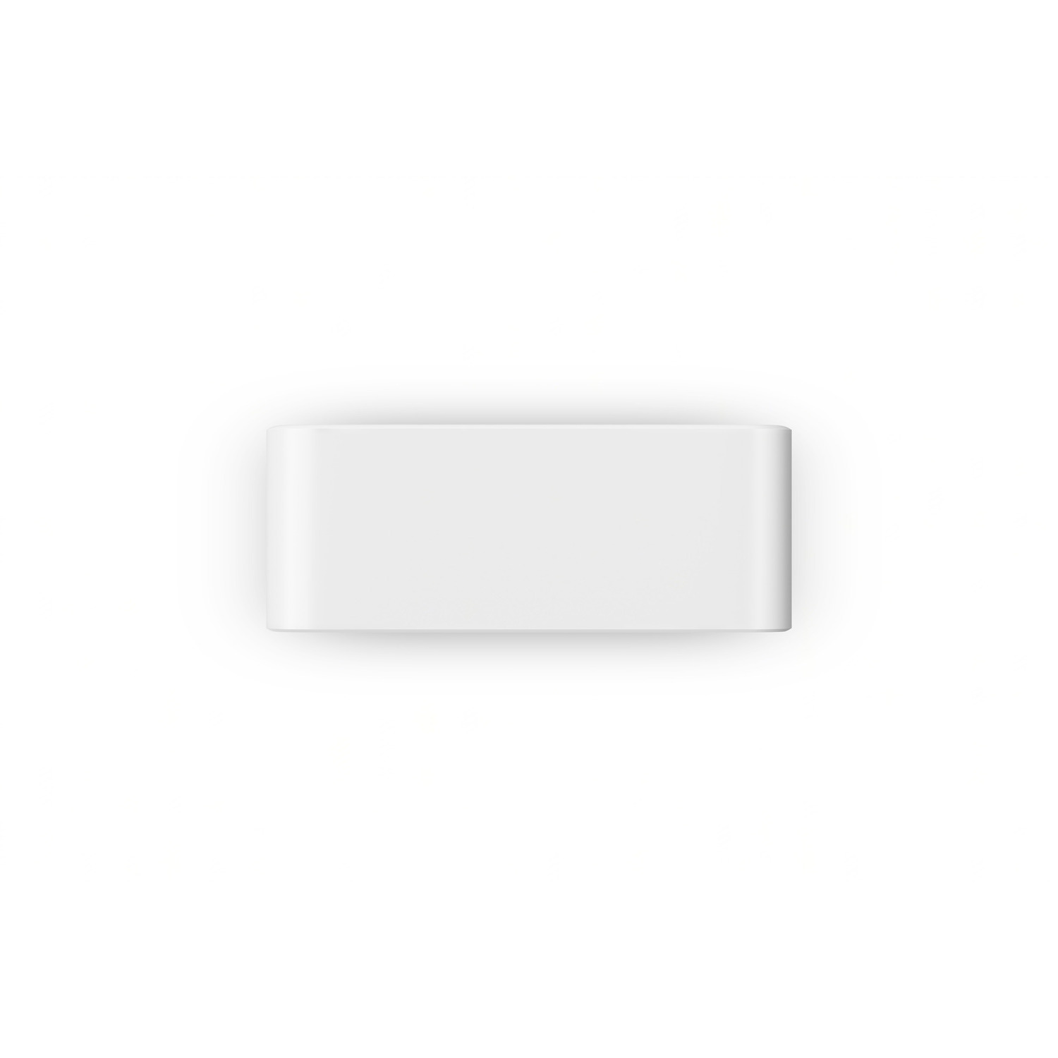 White subwoofer, top view, on a white background.