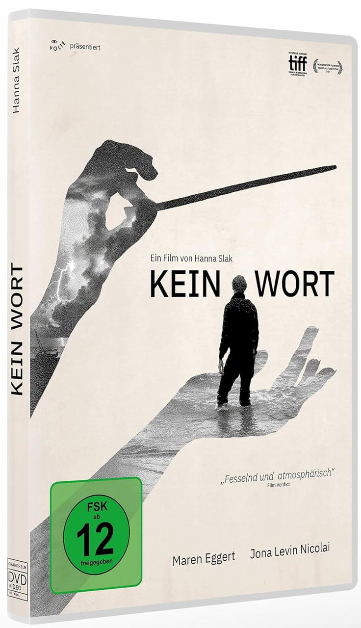 DVD-Hülle für den Film 'Kein Wort', mit einer Silhouette eines Dirigenten und einer Person.