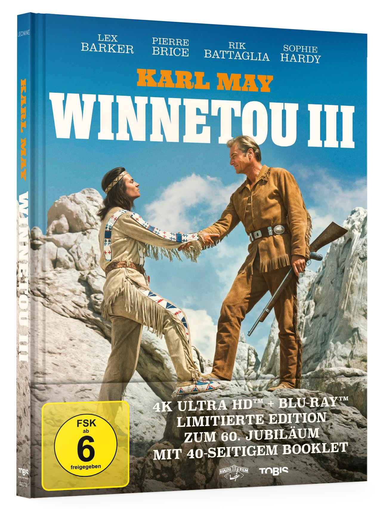 DVD-Cover: Mann und Frau geben sich die Hand. Text: Karl May, Winnetou III.