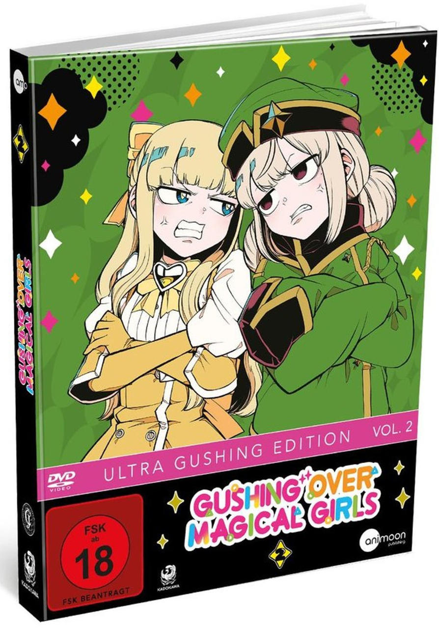 DVD-Hülle mit zwei Anime-Mädchen. Blondes Mädchen mit gelbem Kleid links, grün gekleidetes Mädchen rechts.
