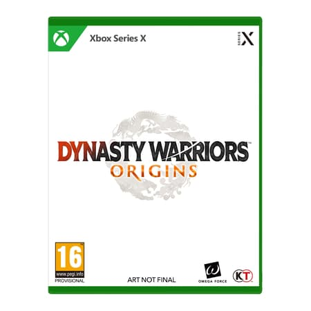 Xbox Series X game case voor Dynasty Warriors: Origins met witte achtergrond.