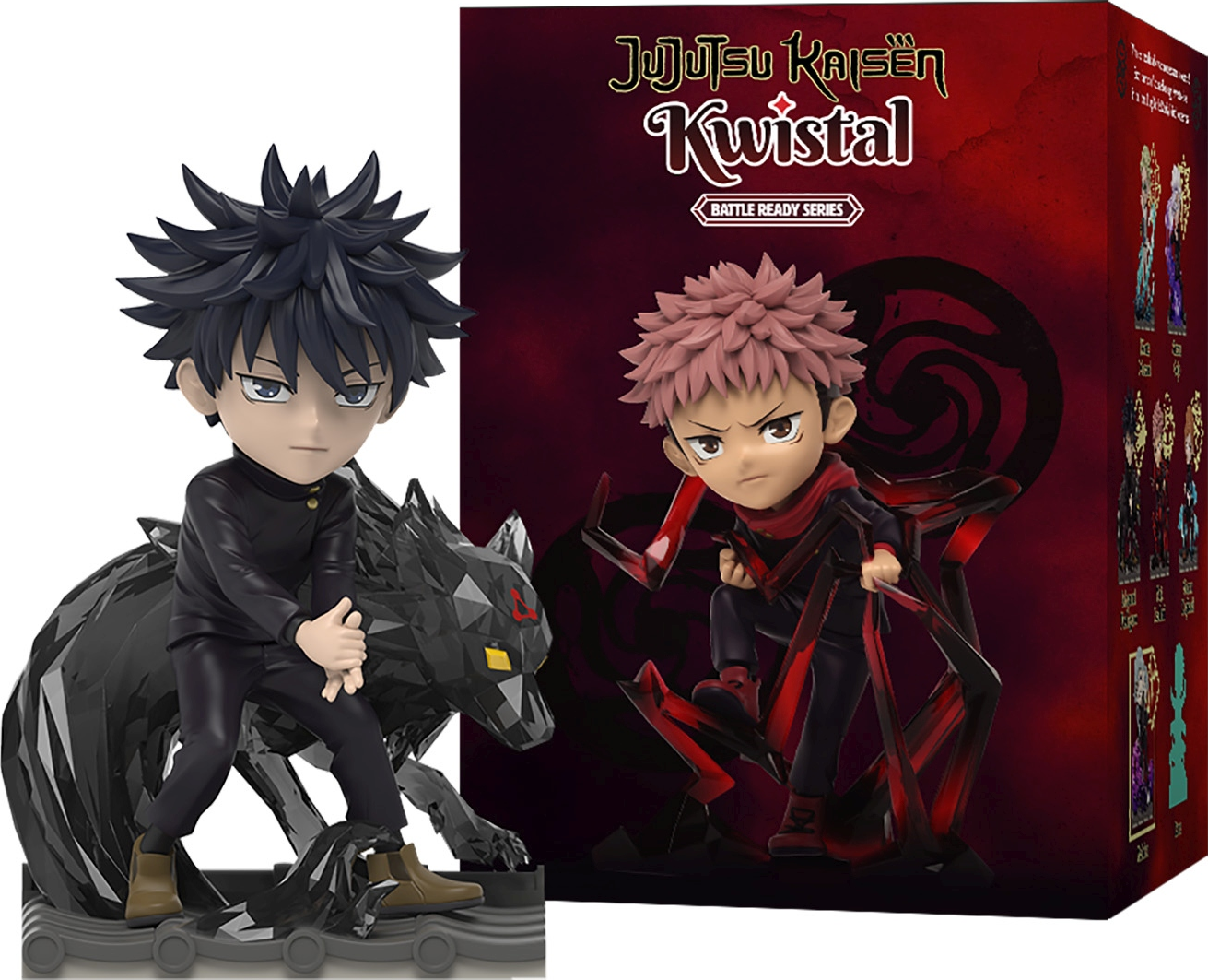 Deux figurines d'anime de personnages de Jujutsu Kaisen avec boîte.